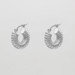 Zuri Ridge Hoop Earrings -Prya Store ZuriRibbedEarring S 6 PRYA