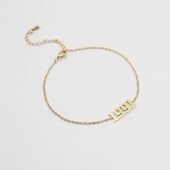 Birth Year Anklet -Prya Store birth year ankle gold 1991