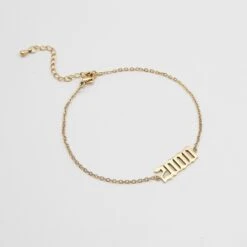 Birth-Year Anklet (Custom) -Prya Store birth year ankle gold 2000