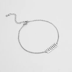 Birth-Year Anklet (Custom) -Prya Store birth year ankle silver 2000
