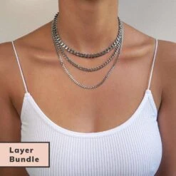 Classic Cuban Chain Silver -Prya Store classic cuban chain silver prya 22879215