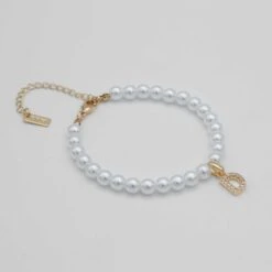 Classic Pearl Initial Anklet -Prya Store classic pearl Anklet gold D PRYA 5b0e461c cb71 42c7 9642 65dff24a2730
