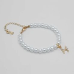 Classic Pearl Initial Anklet -Prya Store classic pearl Anklet gold H PRYA a522df91 92b9 43b3 af81 ac0bc5f9a257