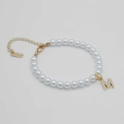 Classic Pearl Initial Anklet -Prya Store classic pearl Anklet gold M PRYA bcabbacc 22ce 4096 ac7a 42f369cc7b7c
