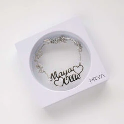 Double Name Heart Necklace -Prya Store double name heart necklace prya 22879425