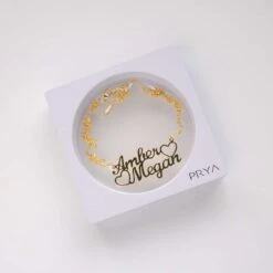 Double Name Heart Necklace -Prya Store double name heart necklace prya 22879431