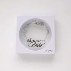 Double Name Heart Necklace -Prya Store double name heart necklace prya 22879438