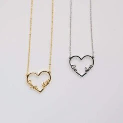 Heart Double Name Necklace -Prya Store heart double name necklace prya 22879536