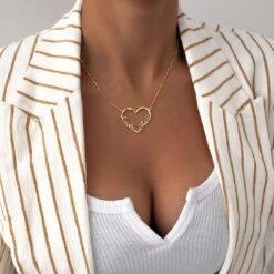 Heart Double Name Necklace -Prya Store heart double name necklace prya 22879552