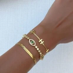 Lila Horus Eye Bracelet| Gold -Prya Store horusgooglesquare