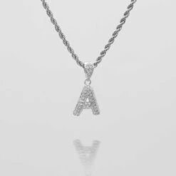 ICY Mini Bubble Initial Necklace -Prya Store icy Mini Bubble Initial Necklace A silver PRYA