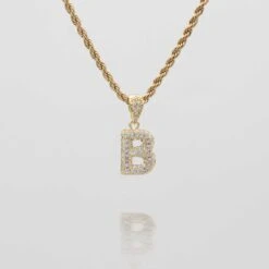 ICY Mini Bubble Initial Necklace -Prya Store icy Mini Bubble Initial Necklace B gold PRYA