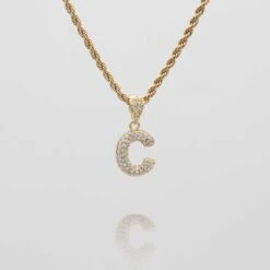 ICY Mini Bubble Initial Necklace -Prya Store icy Mini Bubble Initial Necklace C gold PRYA