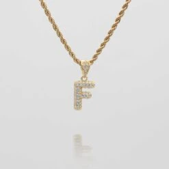 ICY Mini Bubble Initial Necklace -Prya Store icy Mini Bubble Initial Necklace F gold PRYA