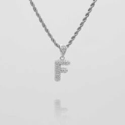 ICY Mini Bubble Initial Necklace -Prya Store icy Mini Bubble Initial Necklace F silver PRYA