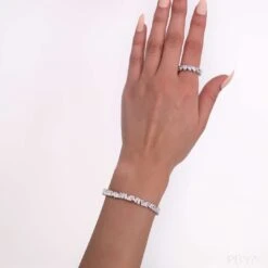 Jada Baguette CZ Bracelet Thin | Silver -Prya Store jada baguette cz bracelet thin silver prya 25597990