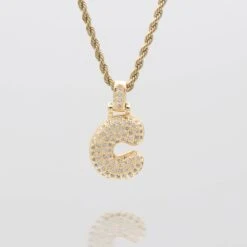 ICY Bubble Letter Initial Necklace -Prya Store the bubble initial necklace C gold PRYA afca5ac8 5f36 4607 877b bec7f3ffeab9