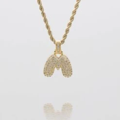 ICY Bubble Letter Initial Necklace -Prya Store the bubble initial necklace M gold PRYA