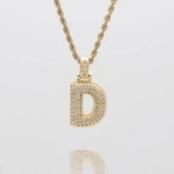 ICY Bubble Letter Initial Necklace -Prya Store thebubbleinitialnecklace D gold PRYA