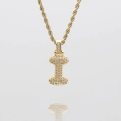ICY Bubble Letter Initial Necklace -Prya Store thebubbleinitialnecklace I gold PRYA